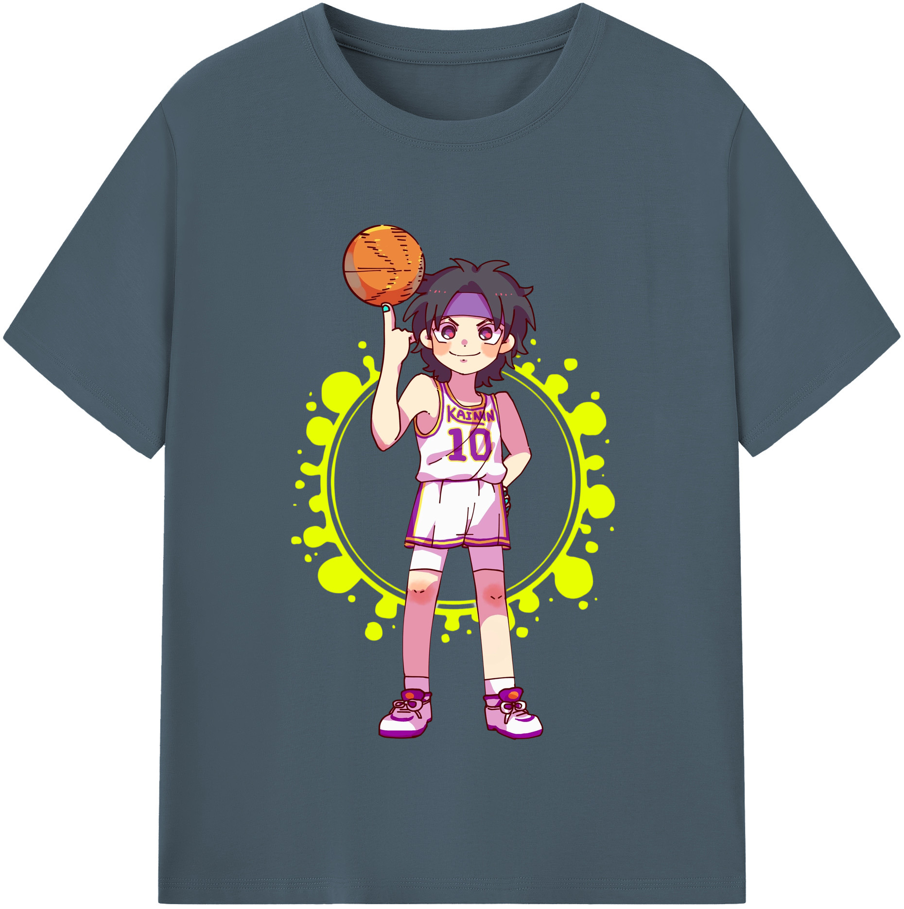 SLAM DUNK／スラムダンク 綿100％半袖Tシャツ（フロントプリント）